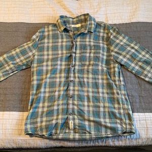 Grey and Green Hollister Flannel